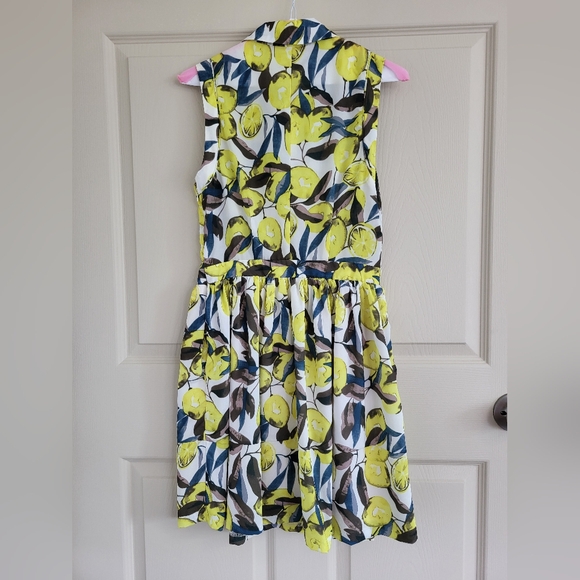 Elodie Cottagecore Lemon Sleeveless Mini Dress w/Buttons & Collar, Size Small - Picture 5 of 15